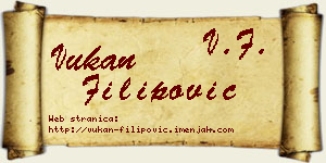 Vukan Filipović vizit kartica